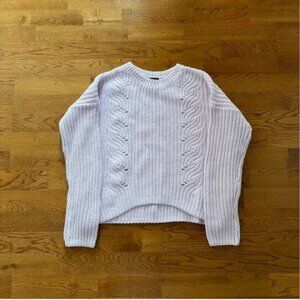 Gap Sweater Knit Top Pullover Women Soft Cotton Lavender Lilac M Cable Crewneck
